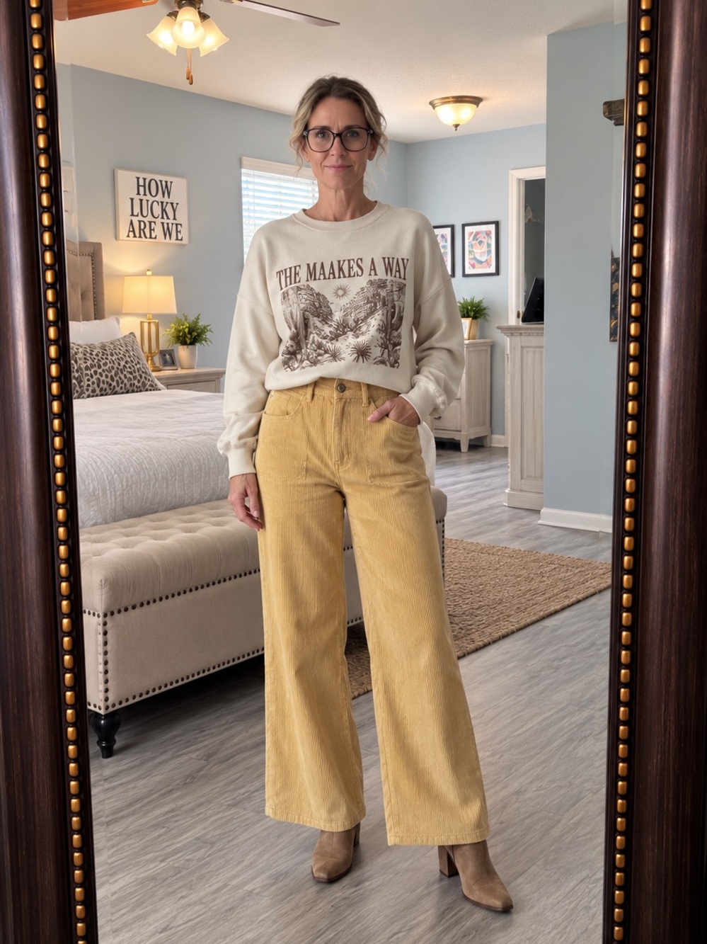 Billabong Wide-Leg Corduroy Jeans in Mustard